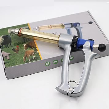 Livestock Injector, Adjustable 50ML Livestock Semi Automatic Continuous Syringe, Veterinary Tool for Cattle Goat Pig Livestock and Other Animals Injection Farm Equipments