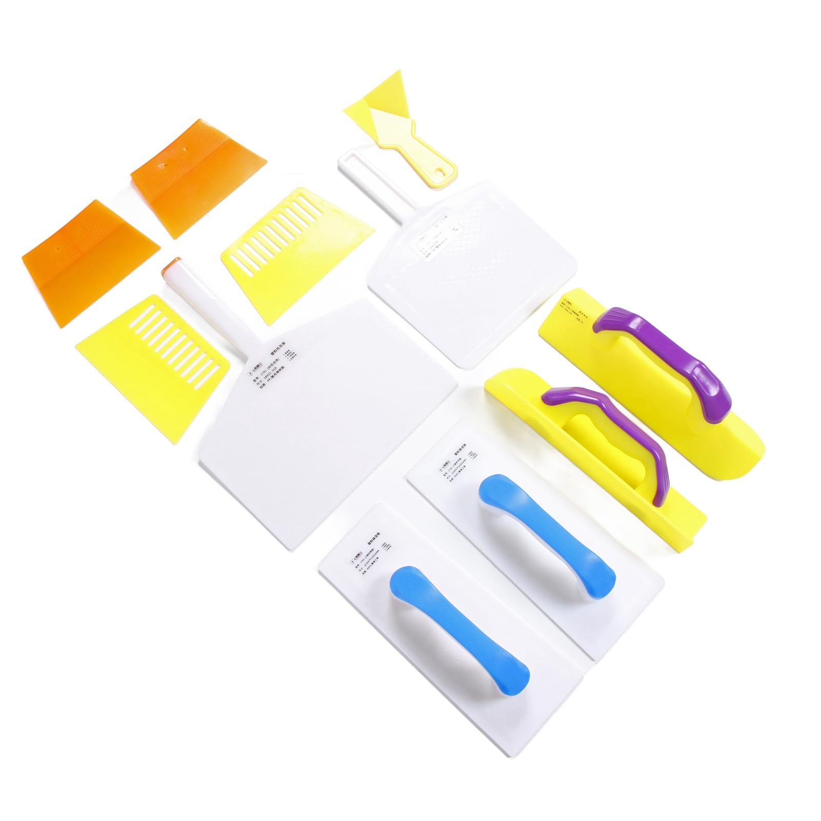 Juego de paletas para paneles de yeso, 11 piezas, plástico, flexible, interior, exterior, paleta para esquinas, masilla, espátula, raspador, kit de herramientas para repara