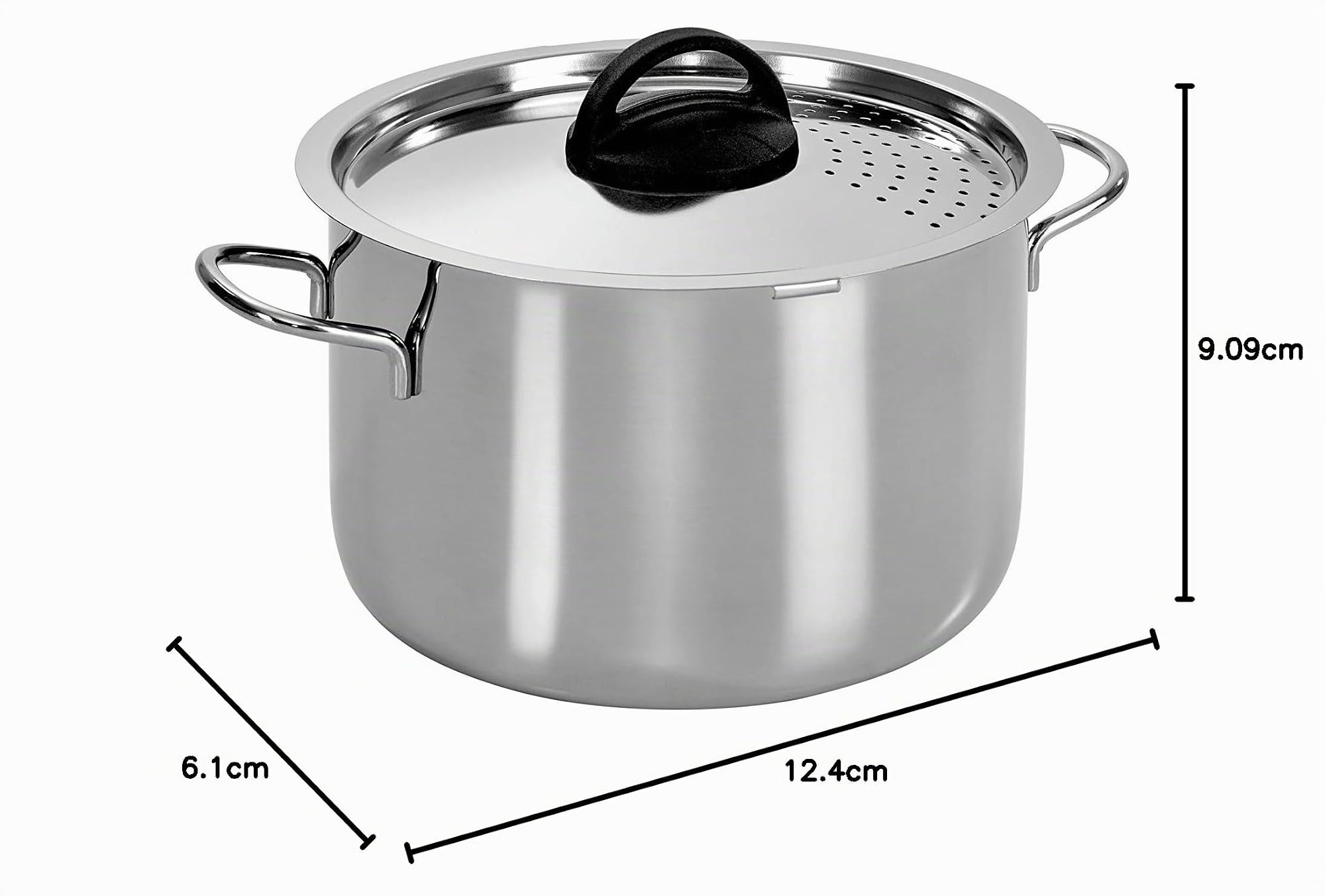 Barazzoni Spaghettitopf zum einfachen Abgießen, aus Edelstahl, 22 cm, 6 Liter