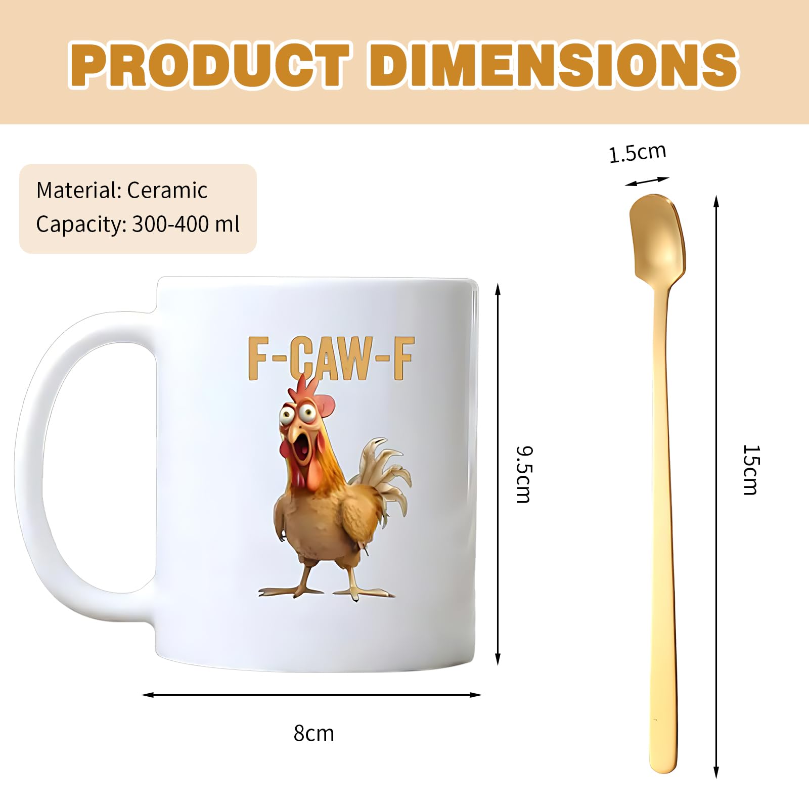 F-Caw-f grappige kerstmokken met kip | F Caw F keramische koffiekop | F-Caw-F Kip nieuwigheid koffiemokken voor koude warme dranken | FCawF koffie mok theekopjes kerstdecoraties voor vriend
