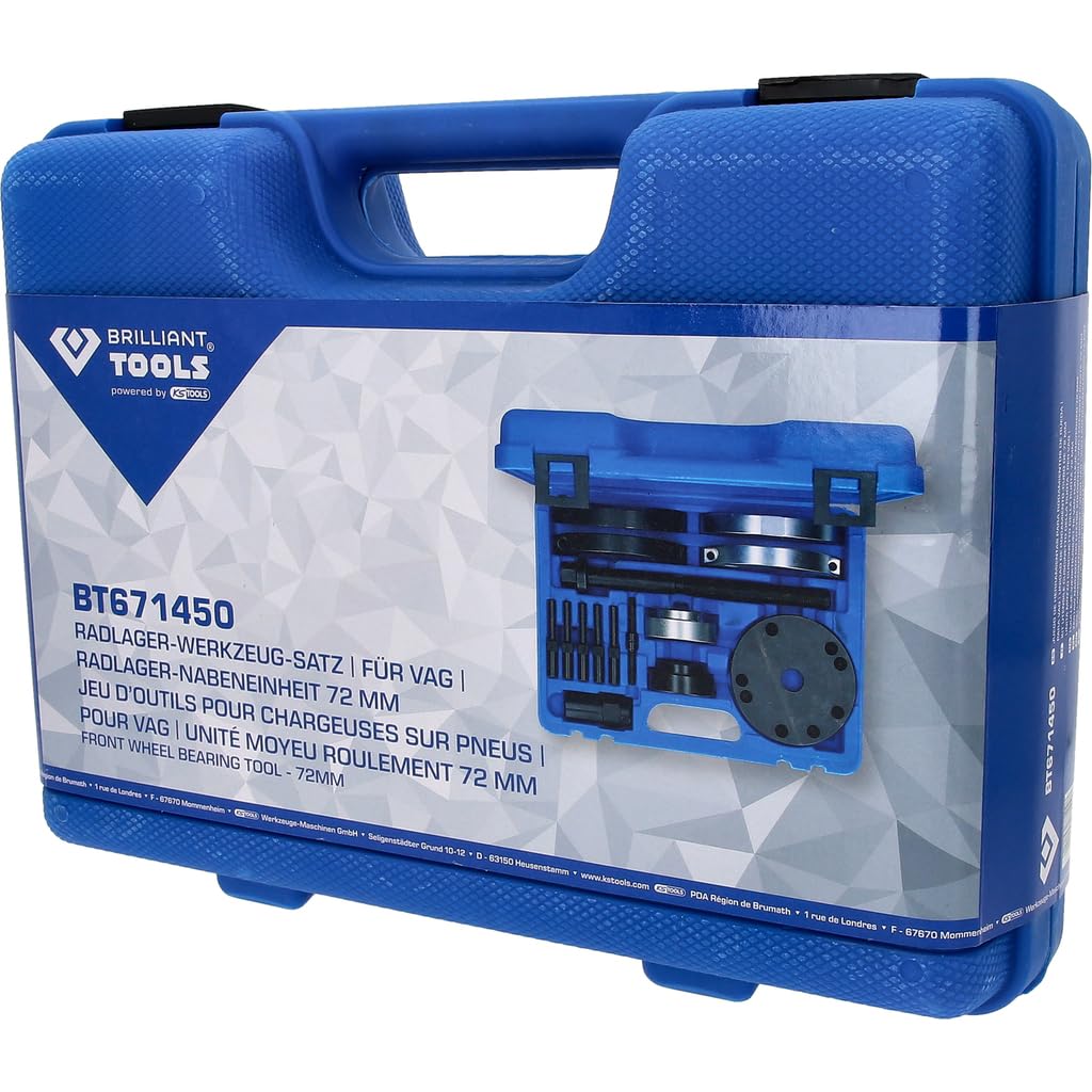 Brilliant Tools BT671450 Kit utensile cuscinetto della ruota, per VAG, Unità mozzo cuscinetto della ruota 72 mm