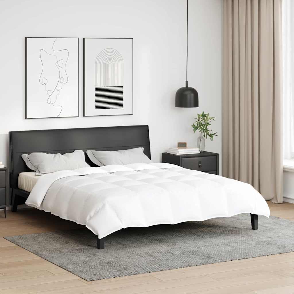 Edredón de verano blanco 200 x 200 cm, relleno de plumas, algodón transpirable, ligero, regula la temperatura, para dormitorio, manta para todo el año