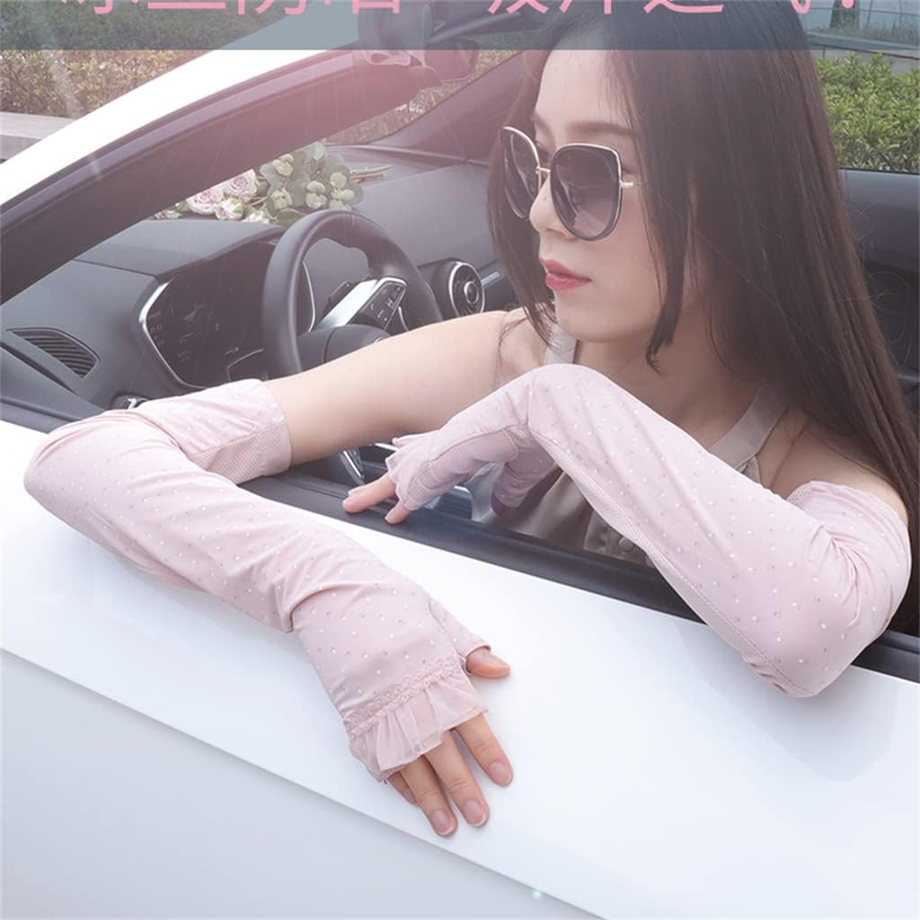 HBJWOV Ice Silk Sleeves Women's Arm Guards Thin Korean Version Loose Outdoor Driving Riding