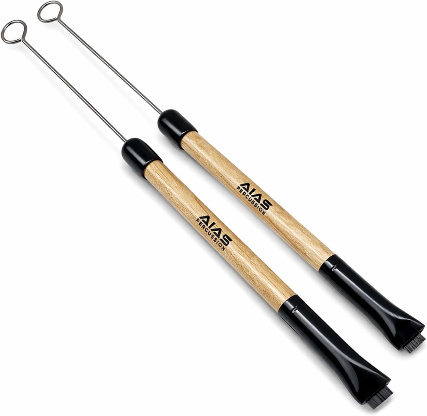AIAS Retractable Wire Drum Brushes (AW-1) with Maple Wood Handle for Articulation Control and Dynamic Playing