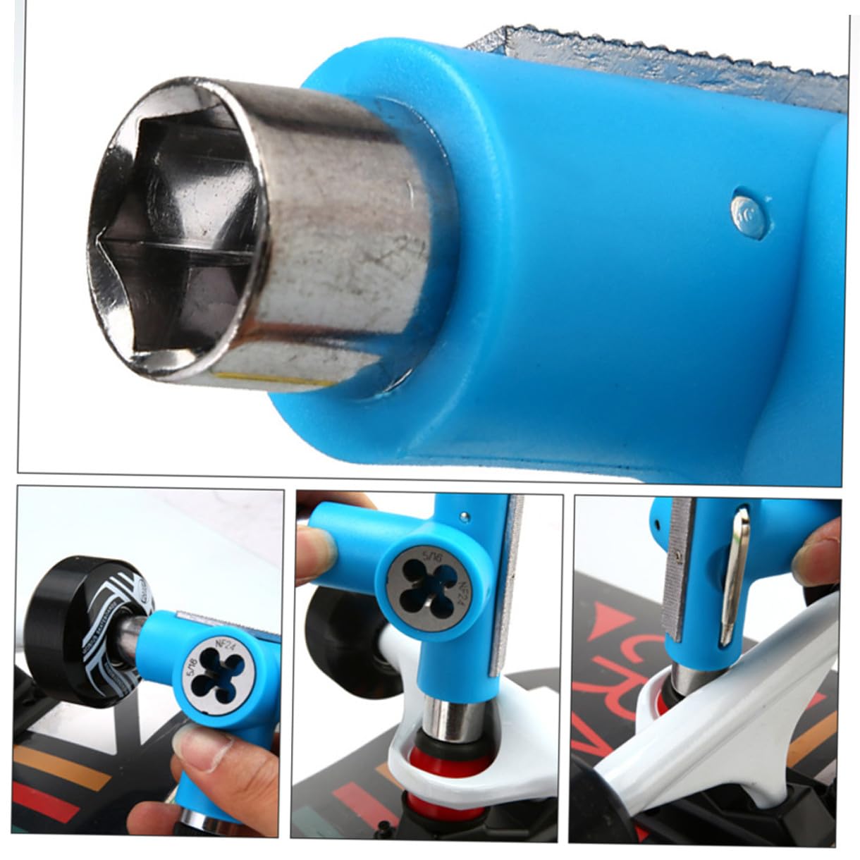 Outil Skateboard Portable T-Tool Multifonction Tout-Un Acier pour Planche Longboard et Cruiser Léger et Compact Réparation Facile