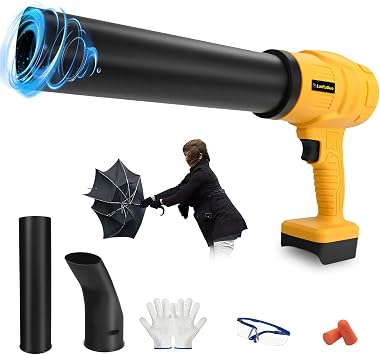 Cordless Leaf Blower Compatible with Dewalt 20V Max Battery, 32000RPM Brushless Electric Handheld Blower, 600W Air Blower with Extended Nozzles for Snow Cleaning, Yard, Leaves, Dust, LawnTool Only