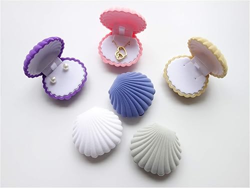 Miniatura 8 de Paquete de 6 cajas de regalo de pendientes de terciopelo colorido, caja de almacenamiento de joyas, vitrina, caja organizadora para collar