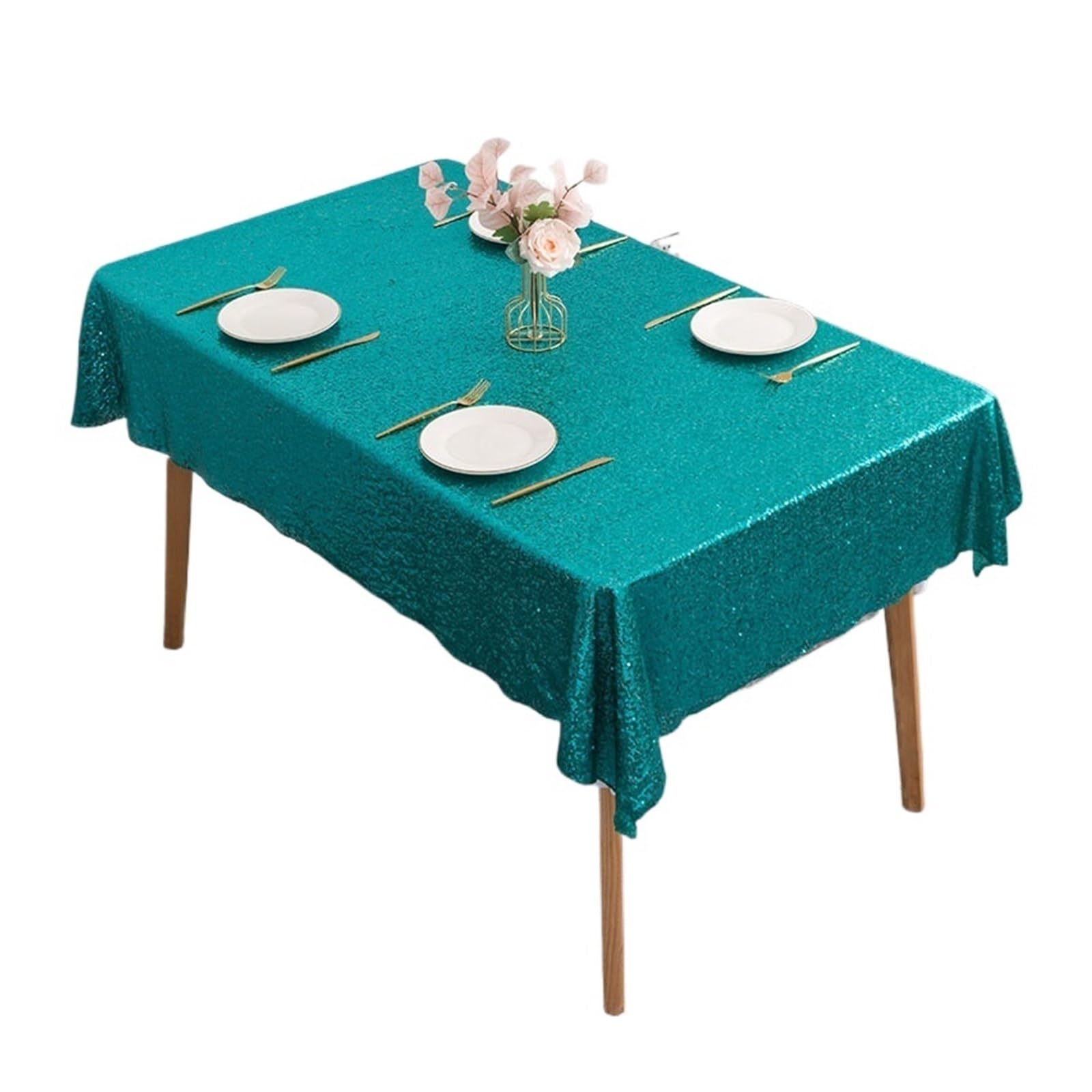 EKalgretrA Sequin Tablecloth Sequined Round Table Cloth Banquet Decorative Solid Cover Dust-Proof Full Furniture Protector(Color 16,Round 150cm)
