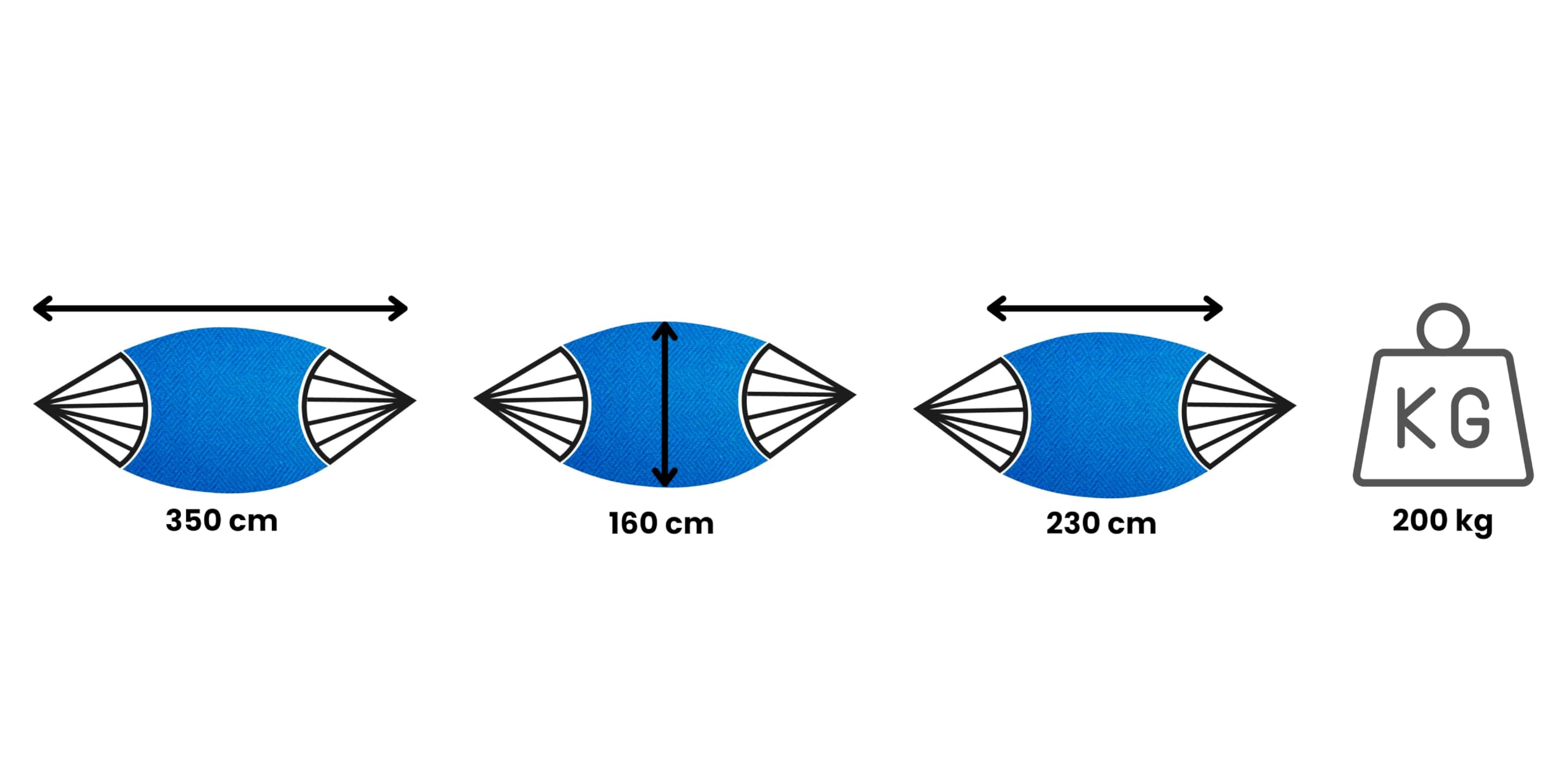 Potenza hamak kolumbijski PEREIRA Double | dla 2 osób | hamak 350x160 cm | nośność do 200 kg (Czerwony)