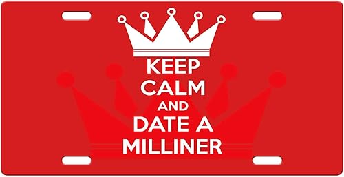 Miniatura 1 de Makoroni - KEEP CALM AND DATE A MILLINER Aluminum License Plate Auto SUV Truck Tag, DesX8