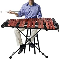 Vista 7 de TNZMART Juego de xilófono de 32 teclas con soporte ajustable de madera Glockenspiel Percusión Instrumento educativo