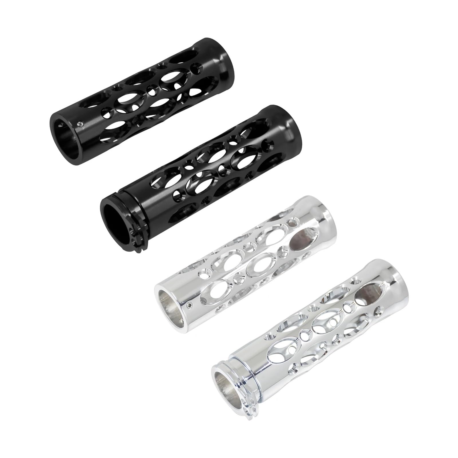 Empuñaduras Manillar Empuñaduras Huecas para Motocicleta, Manillar De Acelerador para Sportster XL,para Touring FLHR, Funda De Goma para Softail Manillar(Side Box n Rack)
