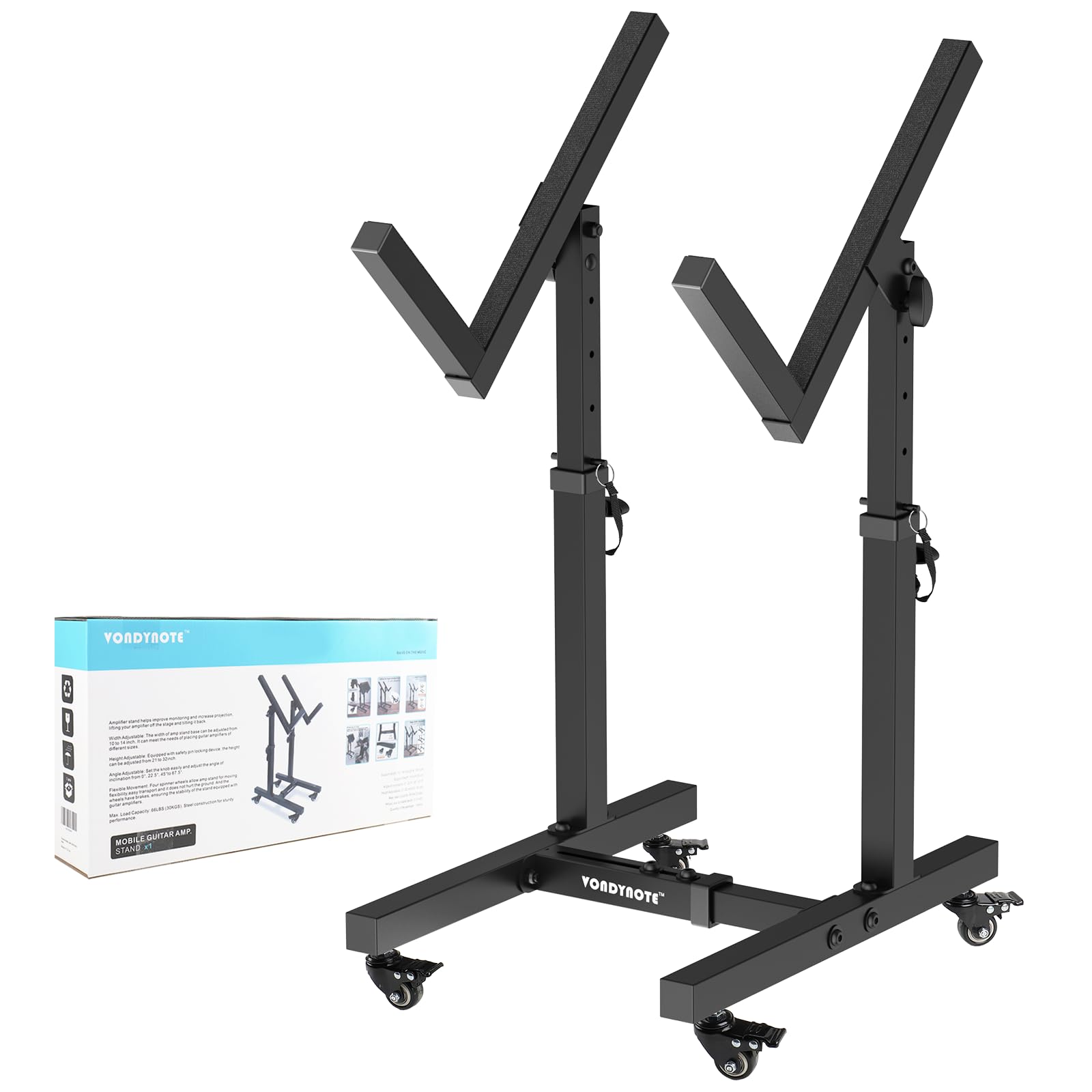 Amazon.co.jp: Vondynote 調節可能なモバイルギターアンプスタンド