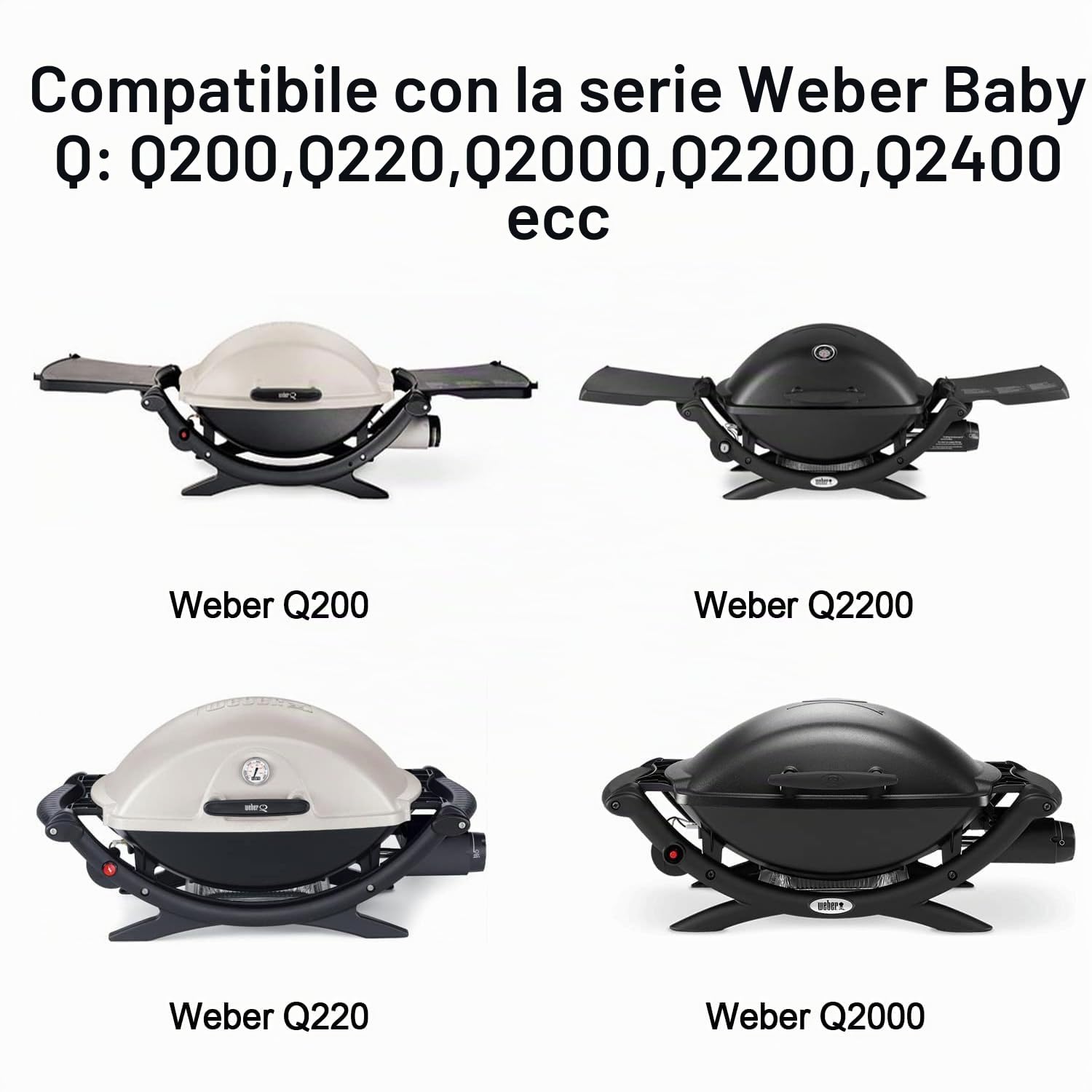 6559 Piastra in ghisa di ricambio per barbecue Weber Q200 Q220 Q240 Q260 Q2000 Q2200 Q2400 barbecue a gas,38,9 cm padella accessori per barbecue Weber Q