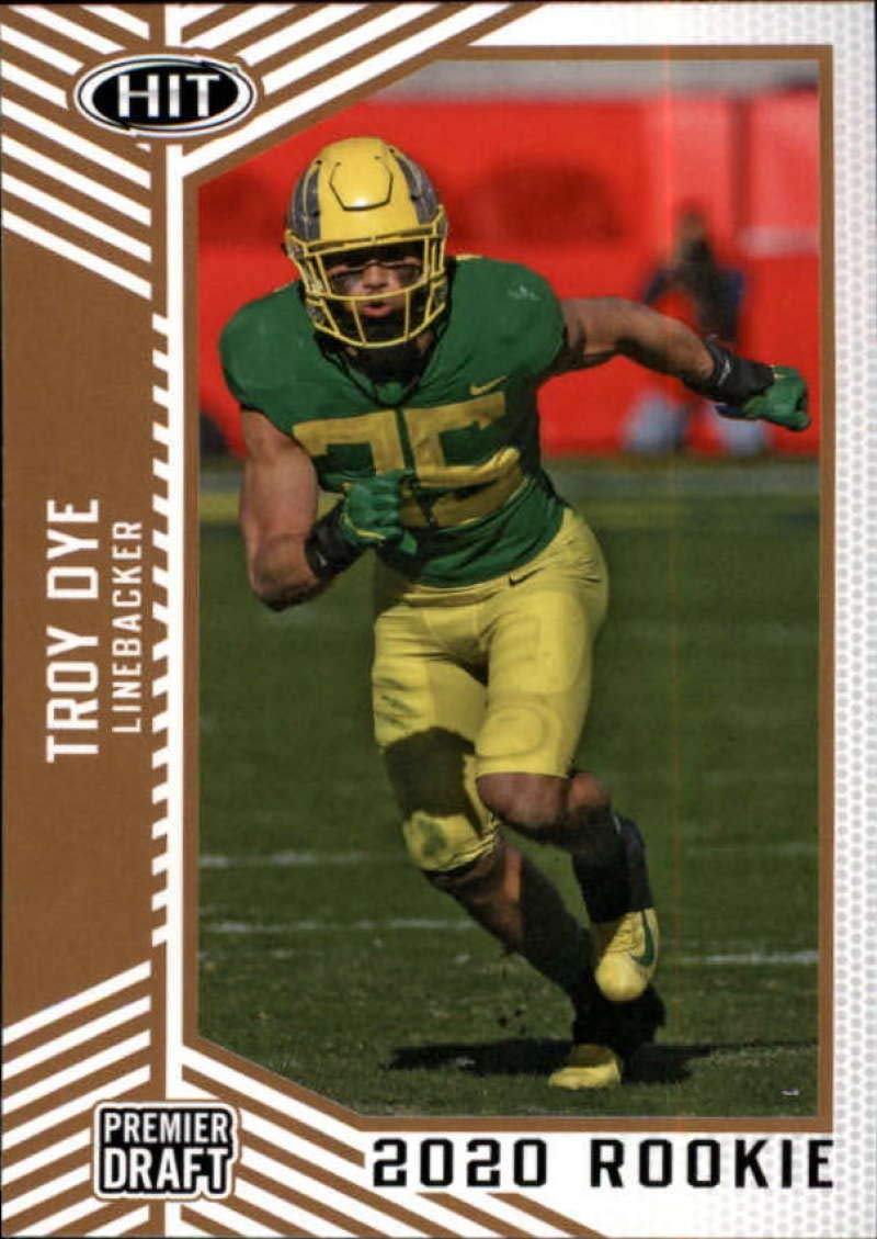 2020 SAGE HIT Premier Draft Gold #35 Troy Dye RC Rookie Oregon Ducks Football Trading Card