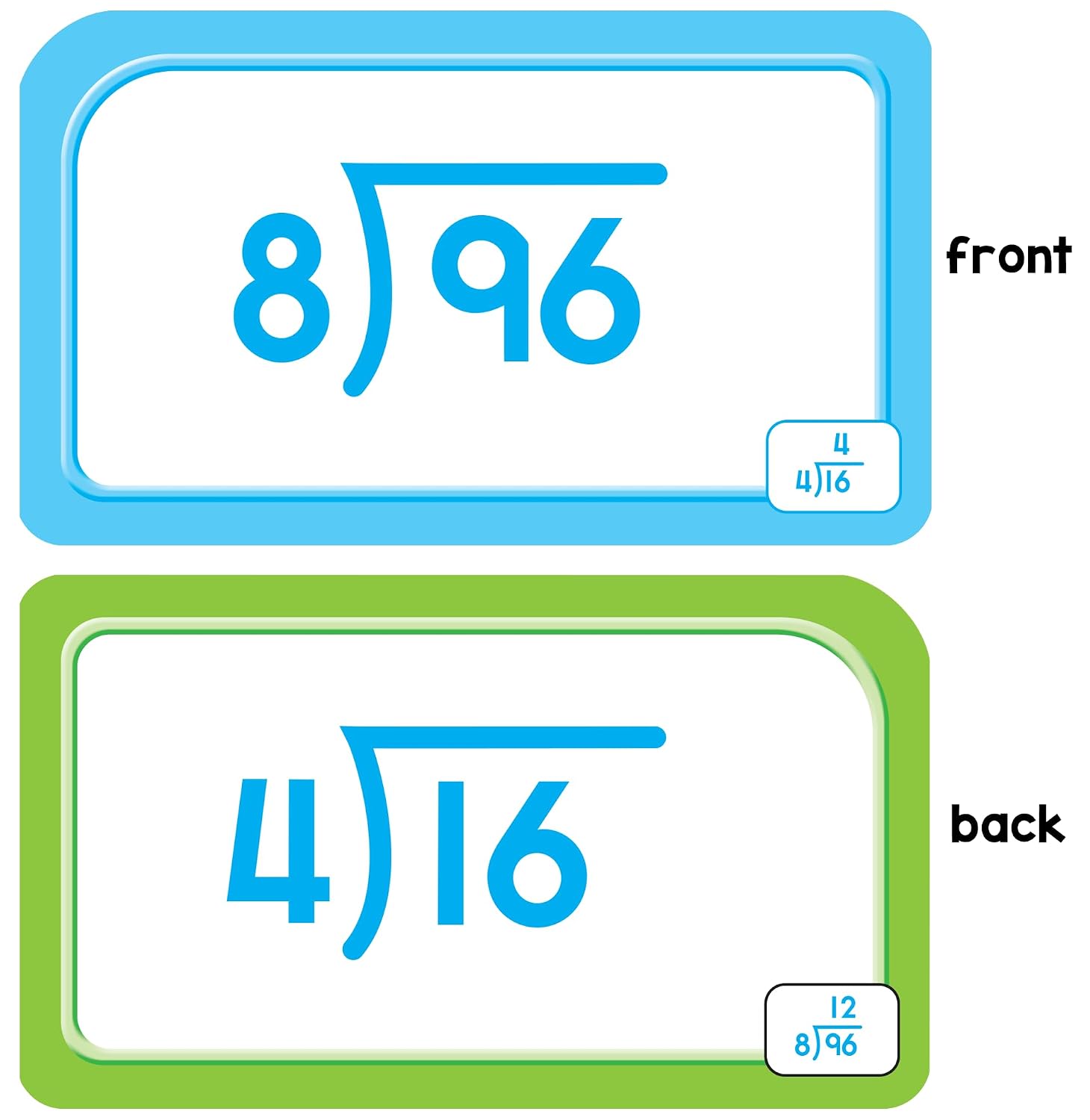 School Zone Division 0-12 Flash Cards: 56 Cards, 3rd Grade, 4th Grade, Math Equations, Elementary Math, Division Practice, Dividends, Numbers 0-12, Ages 9+ image 4
