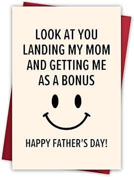 Step Dad Fathers Day Gifts, Funny Fathers Day Card from Step Daughter Son Kids, Best Gag Gifts for Stepdad Bonus Dad Who Wants Nothing, Personalized Presents for Dads Father In Law Daddy Gift Ideas