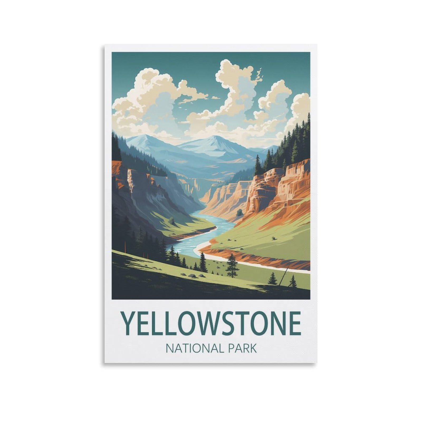 EZMLFA 5D Diamond Painting Kits for Adults,Yellowstone National Park,DIY Full Round Drill Diamond Dot Gem Art Kits for Adults,Crafts for Decor 40x40cm
