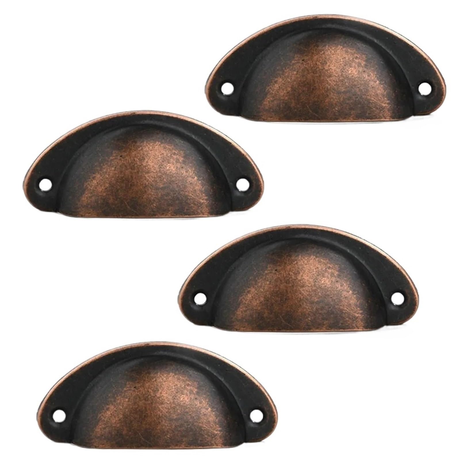 ZHSOAO 4 Pcs Drawer Handle Iron Retro Semicircle Shell Tin Sheet Antique Home Decoration for Cabinet Cupboard(Color 1)
