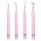 M LASH Tweezers for Eyelash Extensions (Set of 4) - Professional Lash Extension Tweezers - Fiber Tip, Japanese Steel, Diamond Grip Eyelash Extension Tweezer set (Lilac)