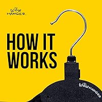 Vista 2 de The Wow Hanger, 3 perchas diferentes en uno! Ajuste para todo tipo de ropa. Ajustable, fácil, negro, (paquete de 5)