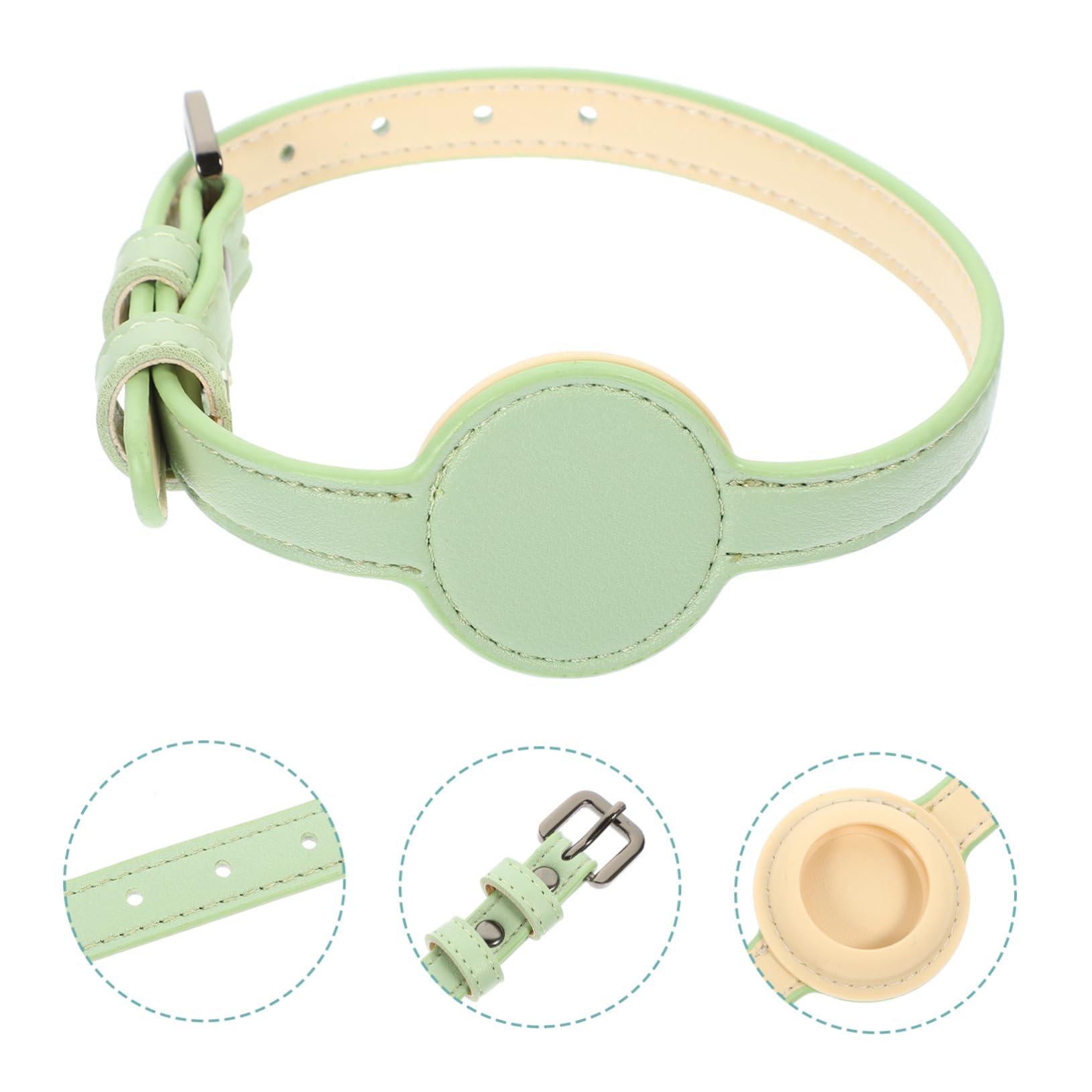 FOMIYES 5stücke Cat Tracer Collar Verstellbares Atmungsaktives Katzenhalsband Aus Pu-Material Leicht Und Bequem Für Outdoor-aktivitäten Kompatibel Mit Helligrün