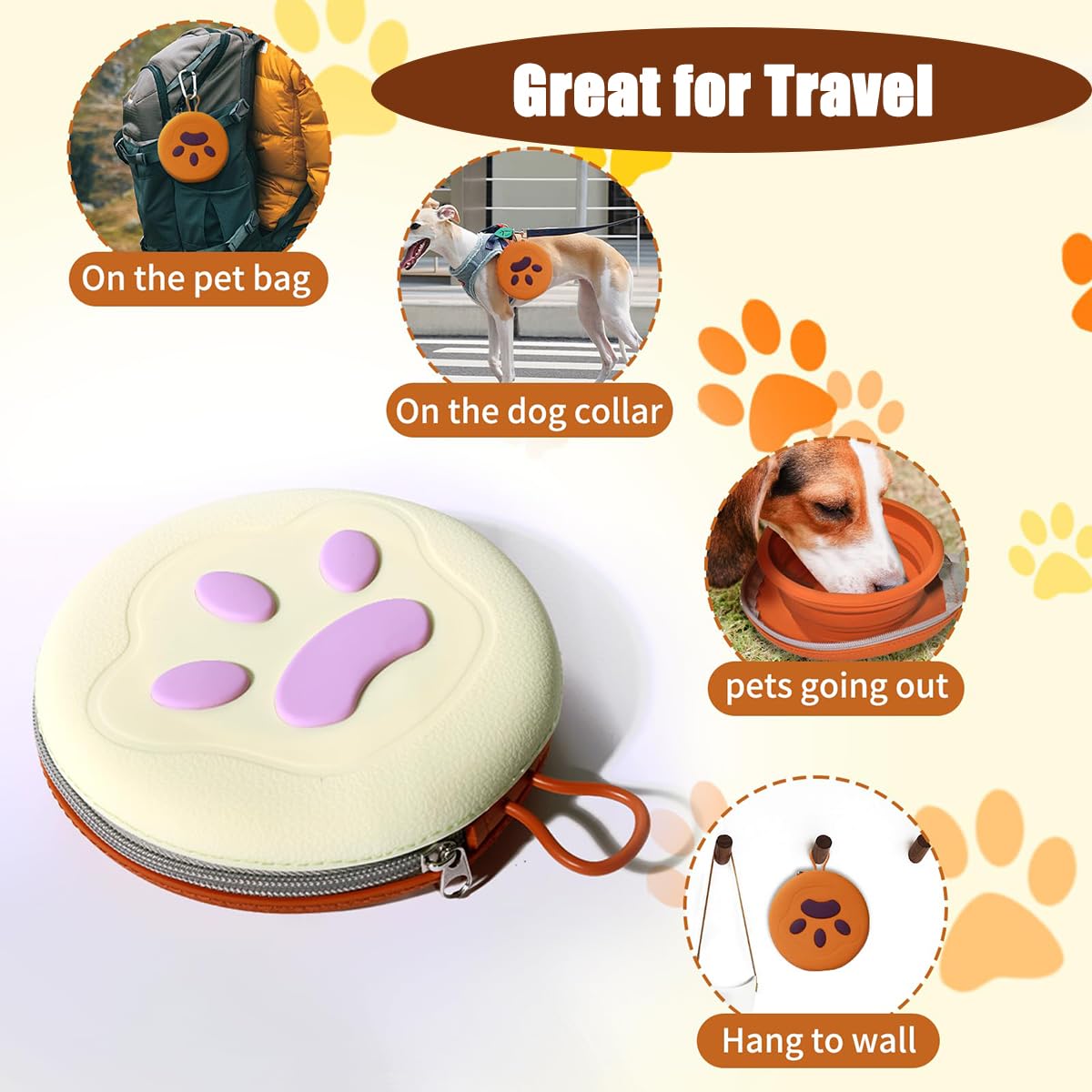 Gamelle pliable pour animal de compagnie – Sac à main en silicone résistant à la température pour le camping, la randonnée, les déplacements, idéal pour les chiens (1 pièce)