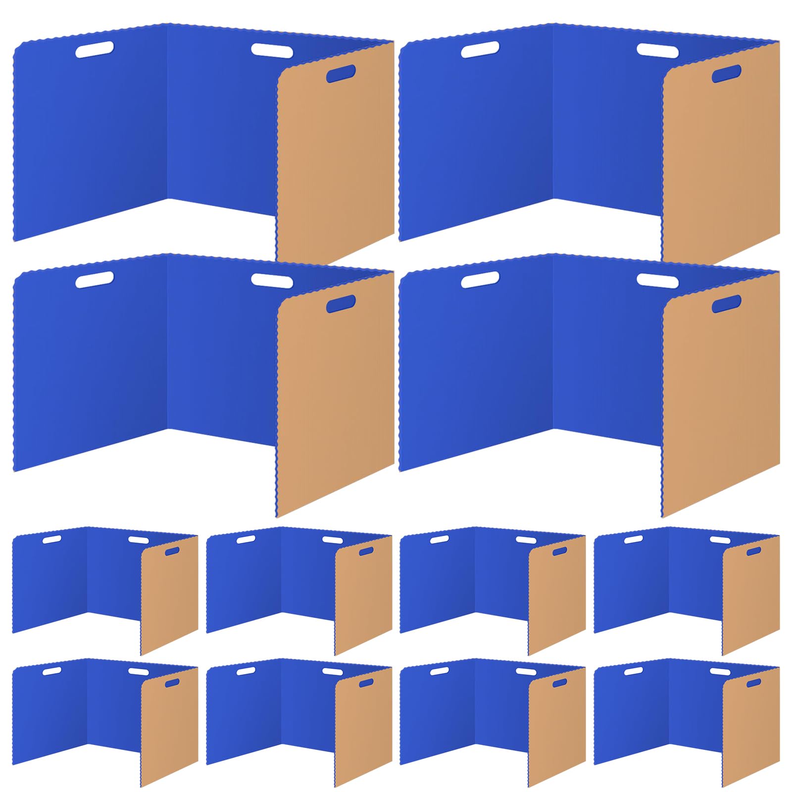 Schreibtische Sichtschutzteiler Schüler Set Privatsphäre Testbretter Study Carrel Klassenzimmer Sichtschutz Panel Stern Sichtschutz Ordner für Schule Lehrer Studium Test Home Office (Blau)
