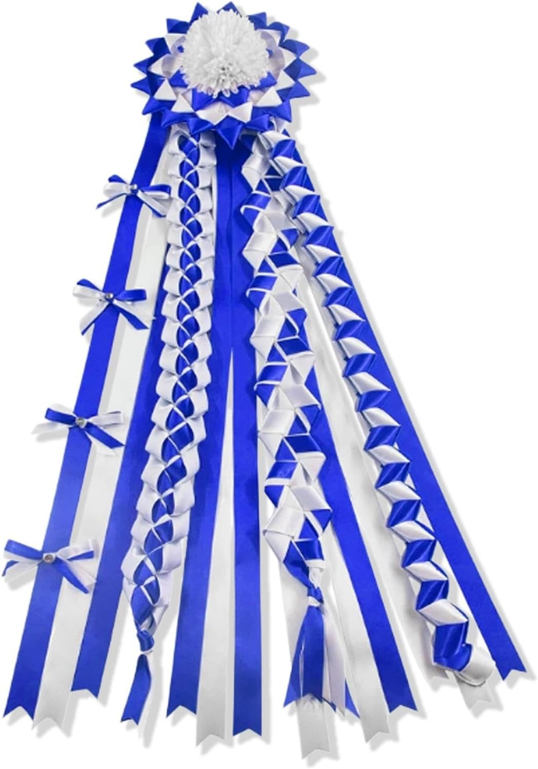 1 Set Homecoming Mum Supplies 33.8'' Mum Braids with Feathers Fit for Homecoming Weekend Dance Party Football Game Cheerleading Decorations (Dark Blue)