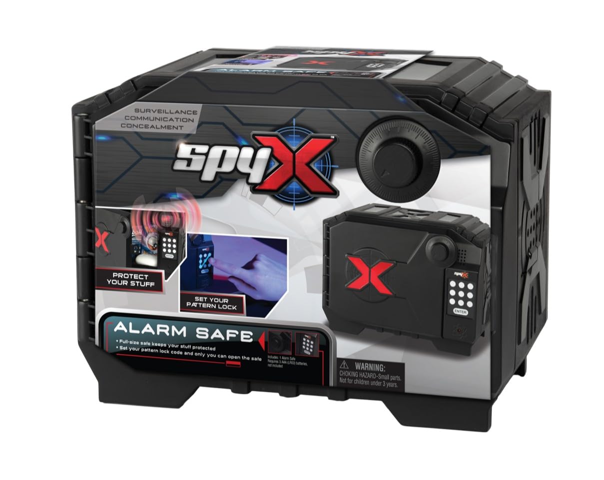 SpyX/Alarm Safe. Top-Secret Gadget for Spy Kids to Protect Your Valuables! Key in Your Secret Code Or Password. Alarm Sounds If Someone Tries to Break in. Stealth Toy Locker for Young Agents!
