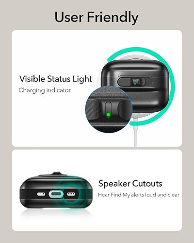 Miniatura 129 de ESR Funda para AirPods Pro (2023/2022/2019, 2ª/1ª generación), compatible con Airpods Pro 2 (cable USB-C/Lightning), listo para MagSafe, bloqueo