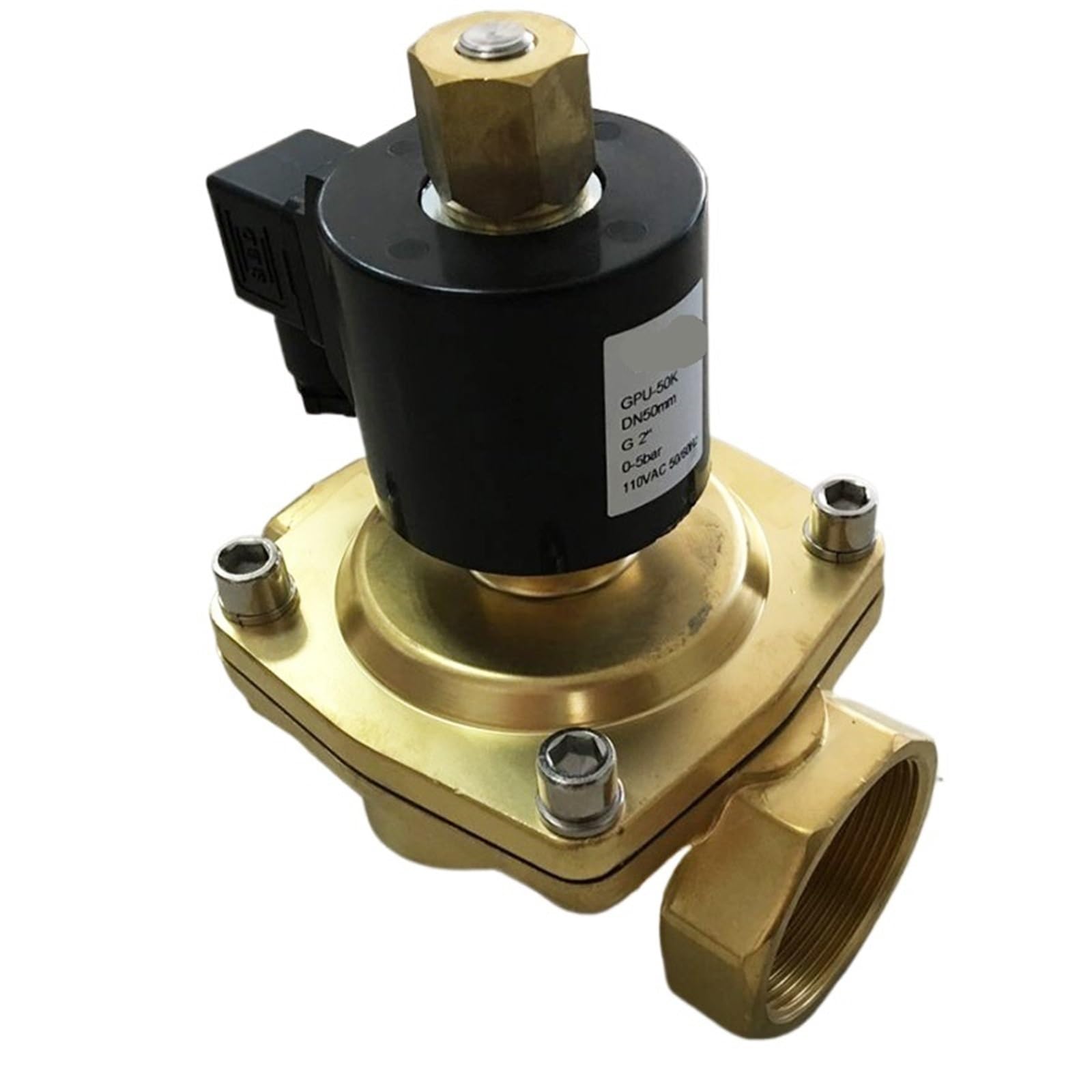 Coasddrld Ac220v 2 Way Brass Normally Open Solenoid Valves 220Vac 50Mm(Ac220v)