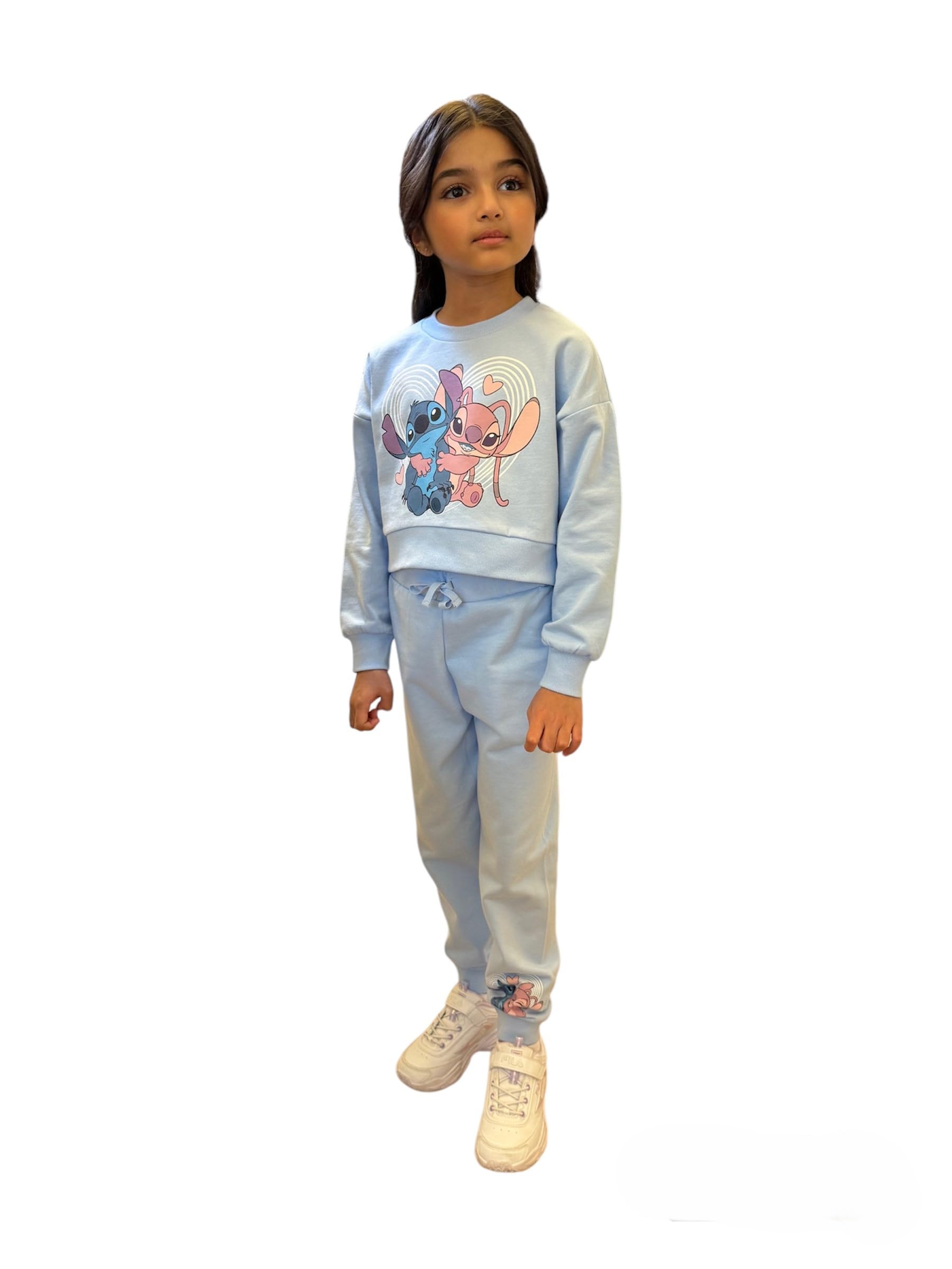 Disney Lilo & Stitch Survêtement pour fille, sweat-shirt court et pantalon de jogging pour filles et adolescentes de 5 à 15 ans