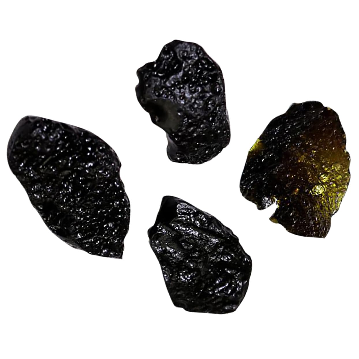 KONTONTY Educational Meteorite Pendant Set 4pcs Black Natural Specimen Boys and Girls Toys Home Decoration