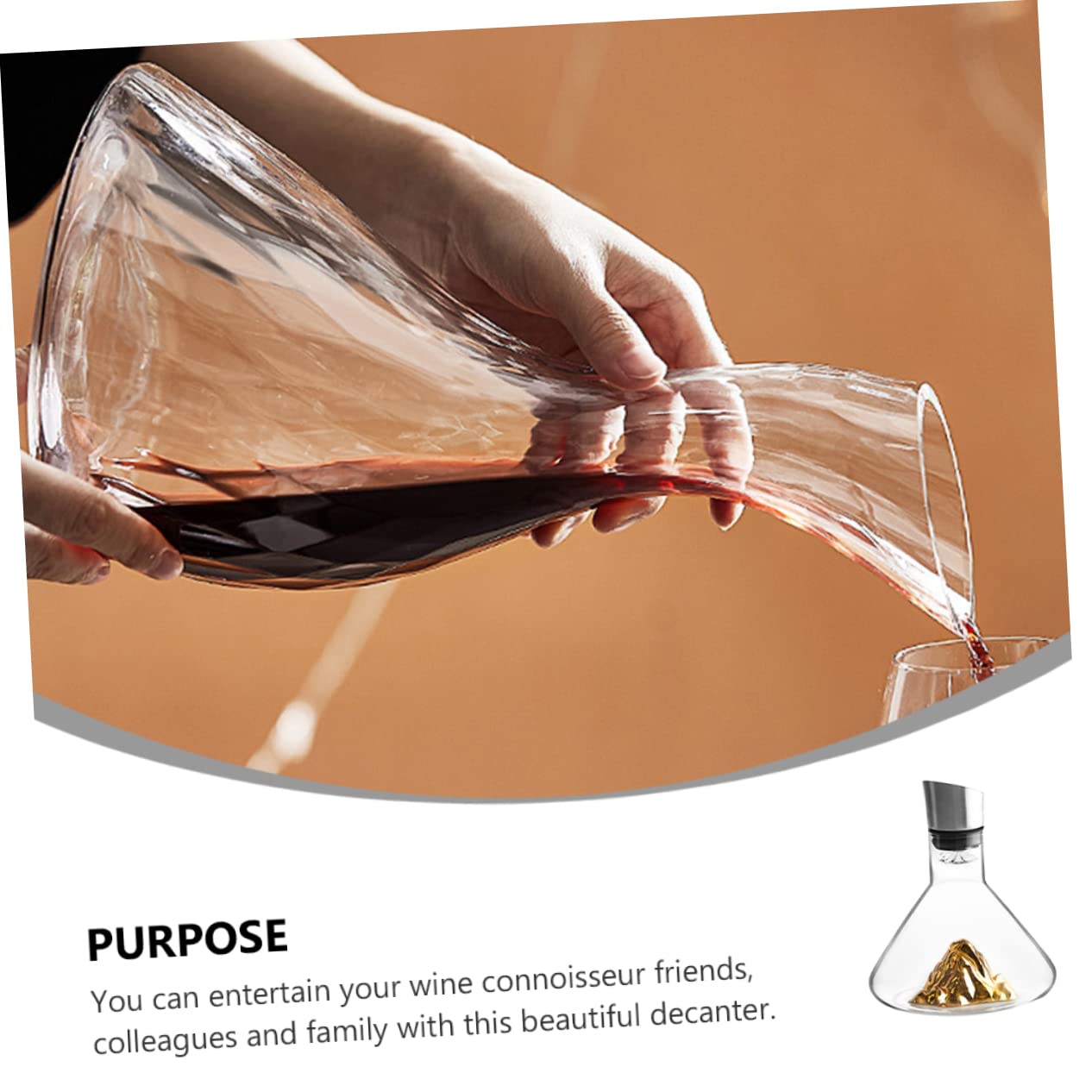 Goldener Kristall Weindekanter 1500ml, Elegantes Design