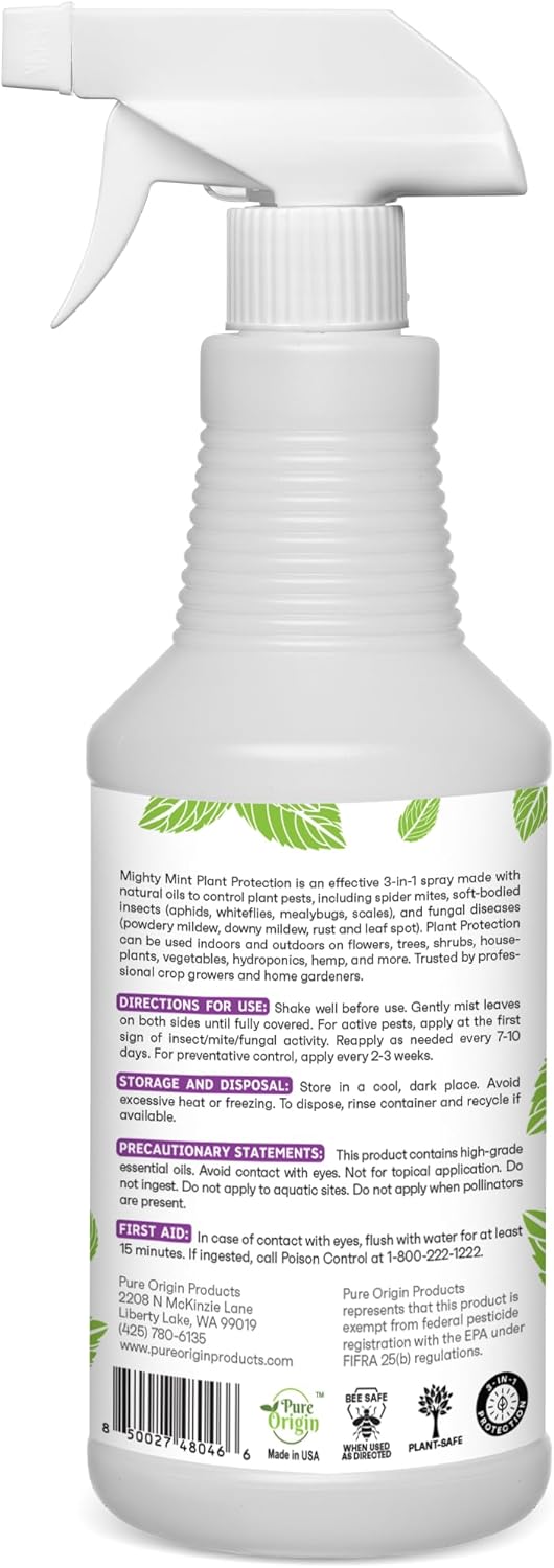 Mighty Mint Peppermint Oil Plant Protection Spray – Insect & Pest Control for Gnats, Spider Mites & Aphids – Plant-Based, Easy-to-Use with Microfiber Cloth- 32 oz - Image 6