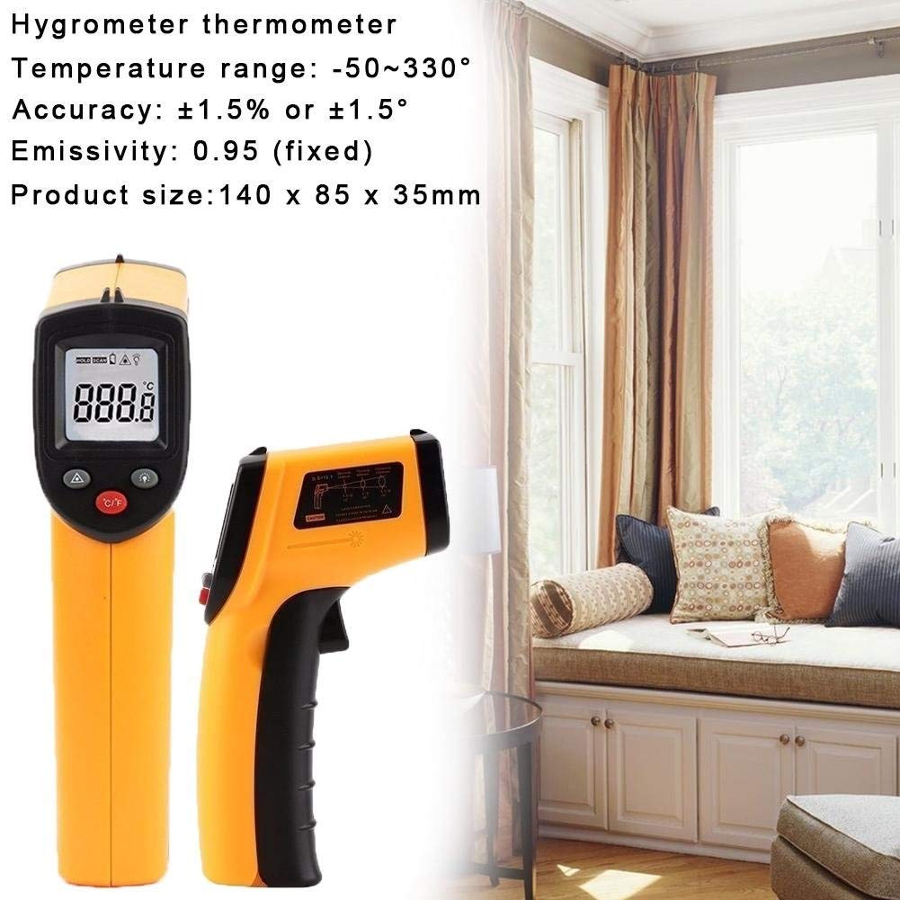 Termometr na podczerwień LCD na podczerwień, bezdotykowy, bez baterii, 50~330