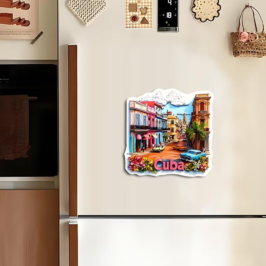 Imán Decorativo de Acrílico con Escena de Calle miniatura 4