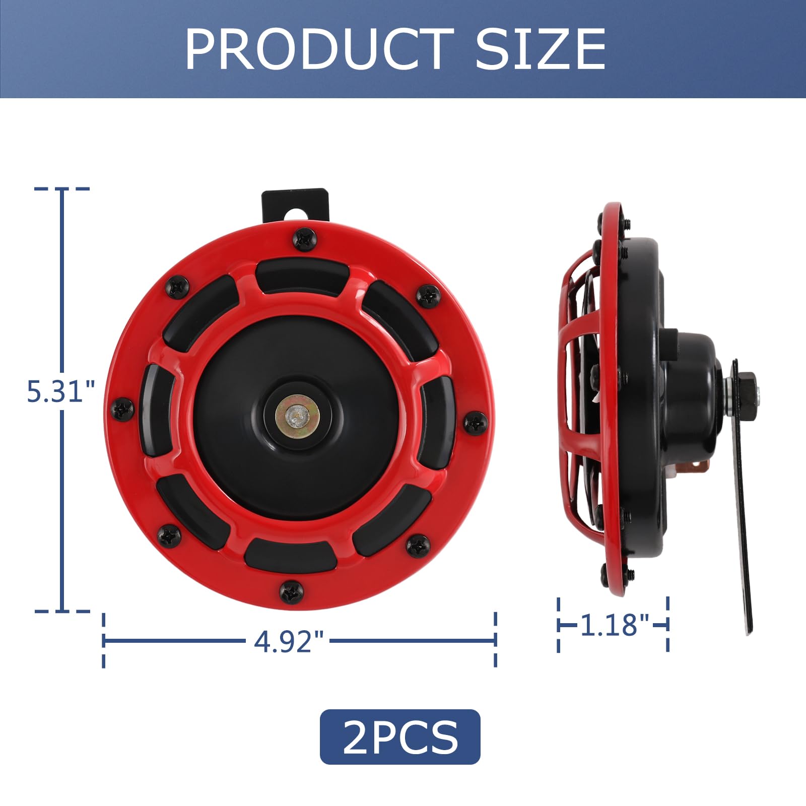 Clacson Per Moto/auto 12V - Suono Forte Fino A 300 DB, In Metallo E ABS - Con Staffe Di Montaggio