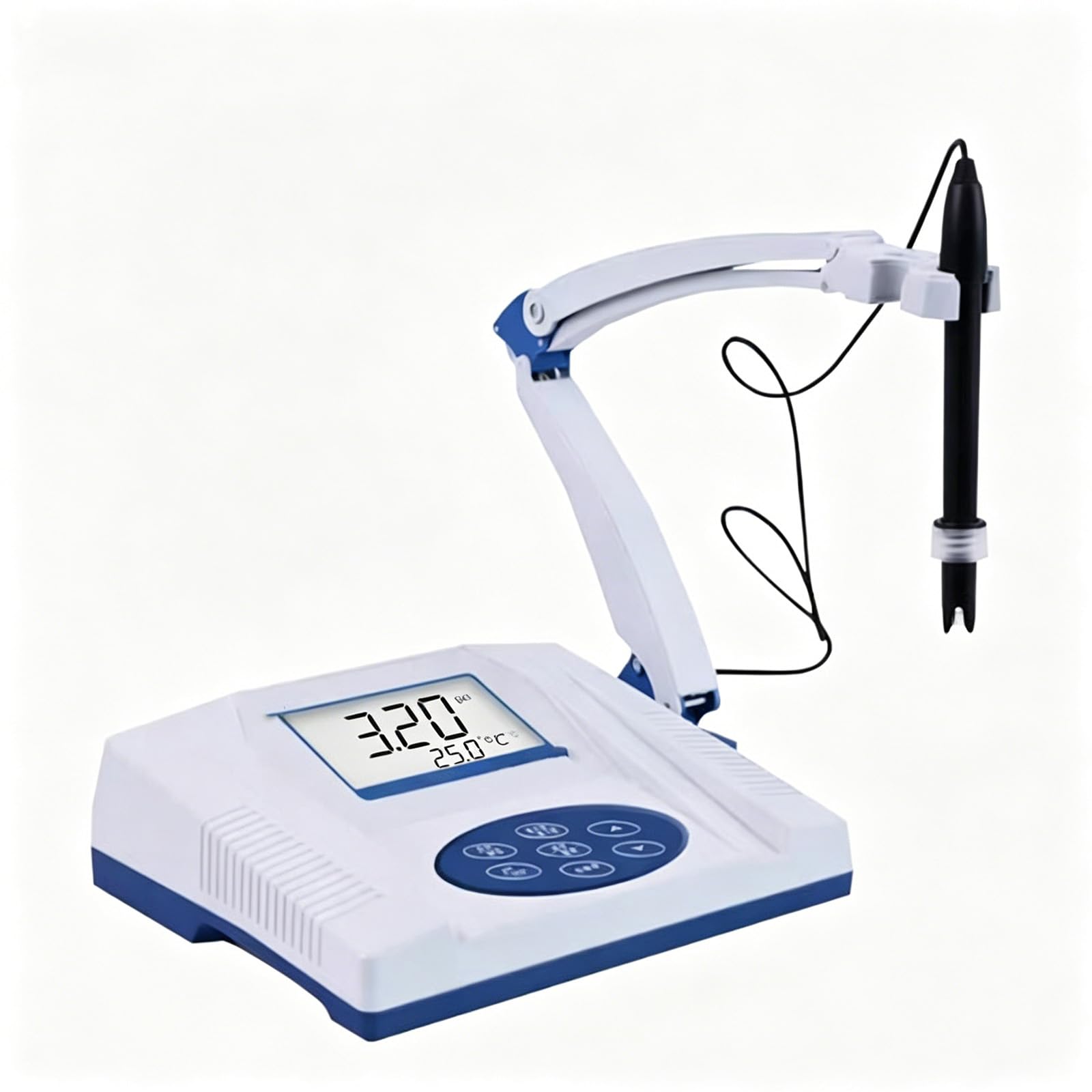 Medidor de pH, medidor de acidez de calibración automática con pantalla LCD, doble propósito PH/MV, medición de alta precisión para acuario, laboratorio e hidropónico