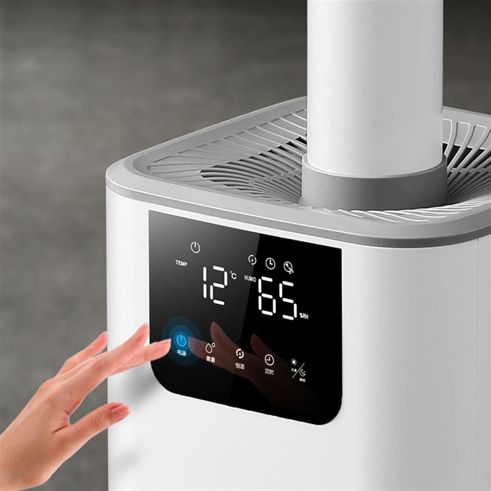 Humidificadores de Aire Humidificador de pie 16L Top de relleno de humidificador silencioso Humidificadores de tiempo con ruedas universales, humedad inteligente Humidificador y apagado automático sin