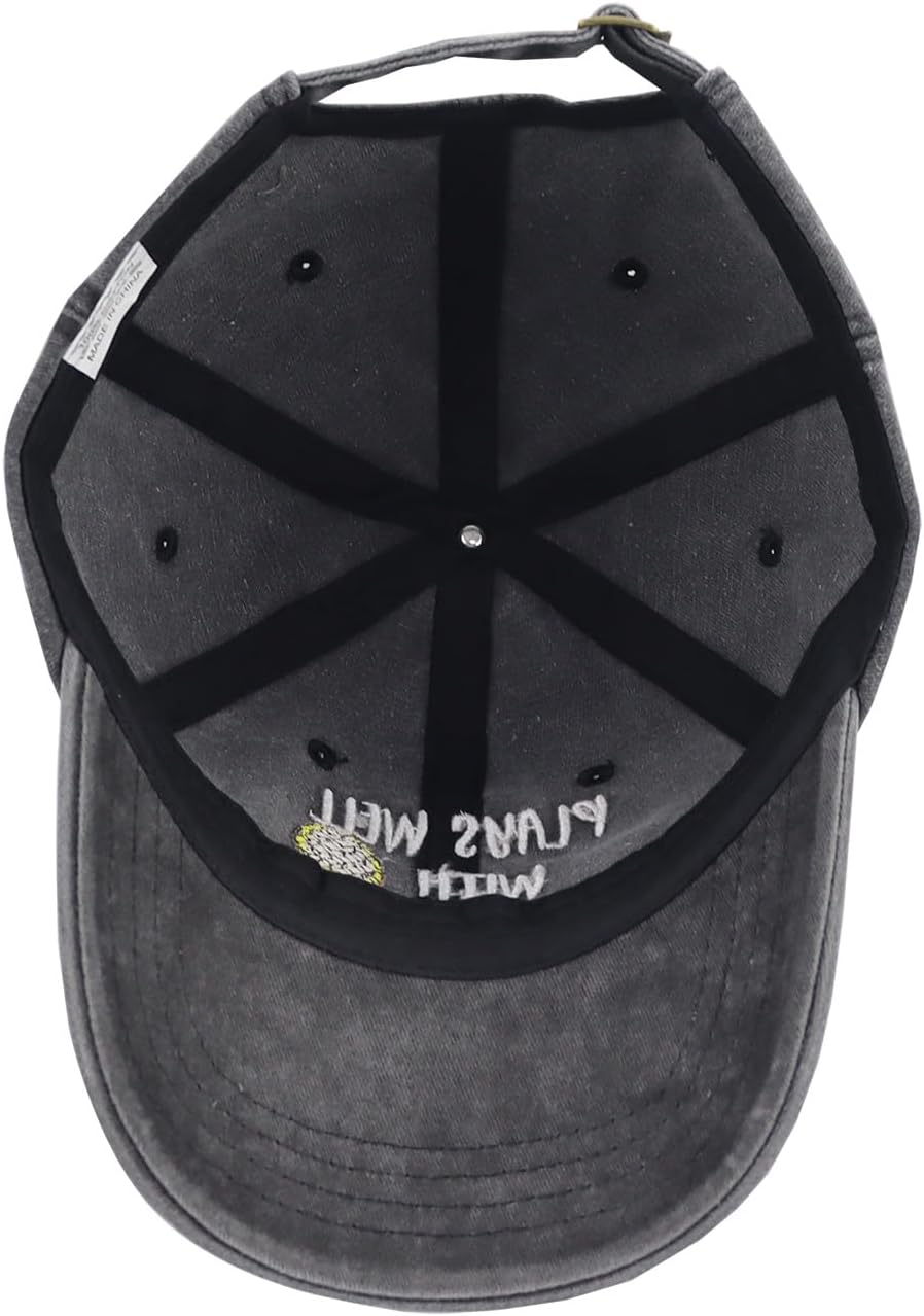 KKMKSHHG Upside Down Pineapple Gifts for Women Men, Funny Plays Well with Others Hat, Birthday Gifts for Dad, Mom, Husband, Wife, Grandpa, Grandma, Adjustable Vintage Cotton Fruit Summer Baseball Cap - Image 5