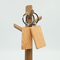Vista 5 de TFoRibbon 50 llaveros de madera en blanco para grabado de madera (rectángulo)