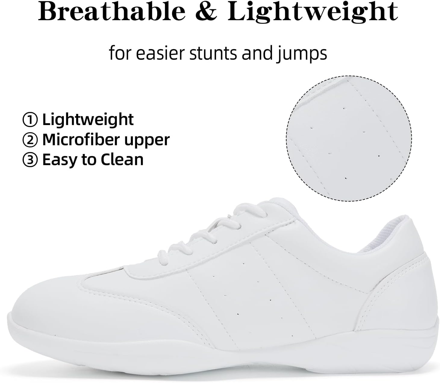 OLORA Girls Cheer Shoes Cheerleading Dance Sneakers Breathable Lightweight Comfortable for Youth Athletic Training Tennis Sport Dancing Cheerleader Competition - Image 4