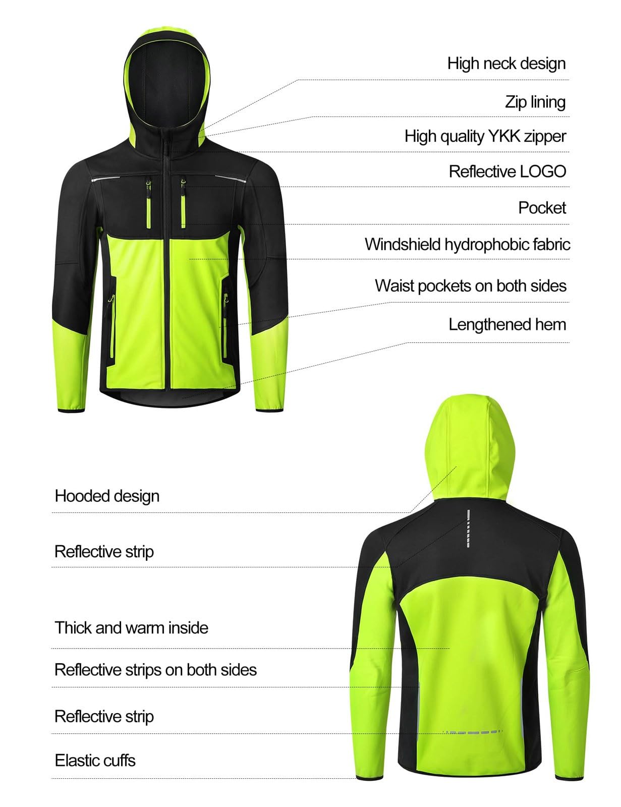 Chaqueta de ciclismo para hombre, impermeable, forro polar, chaqueta de