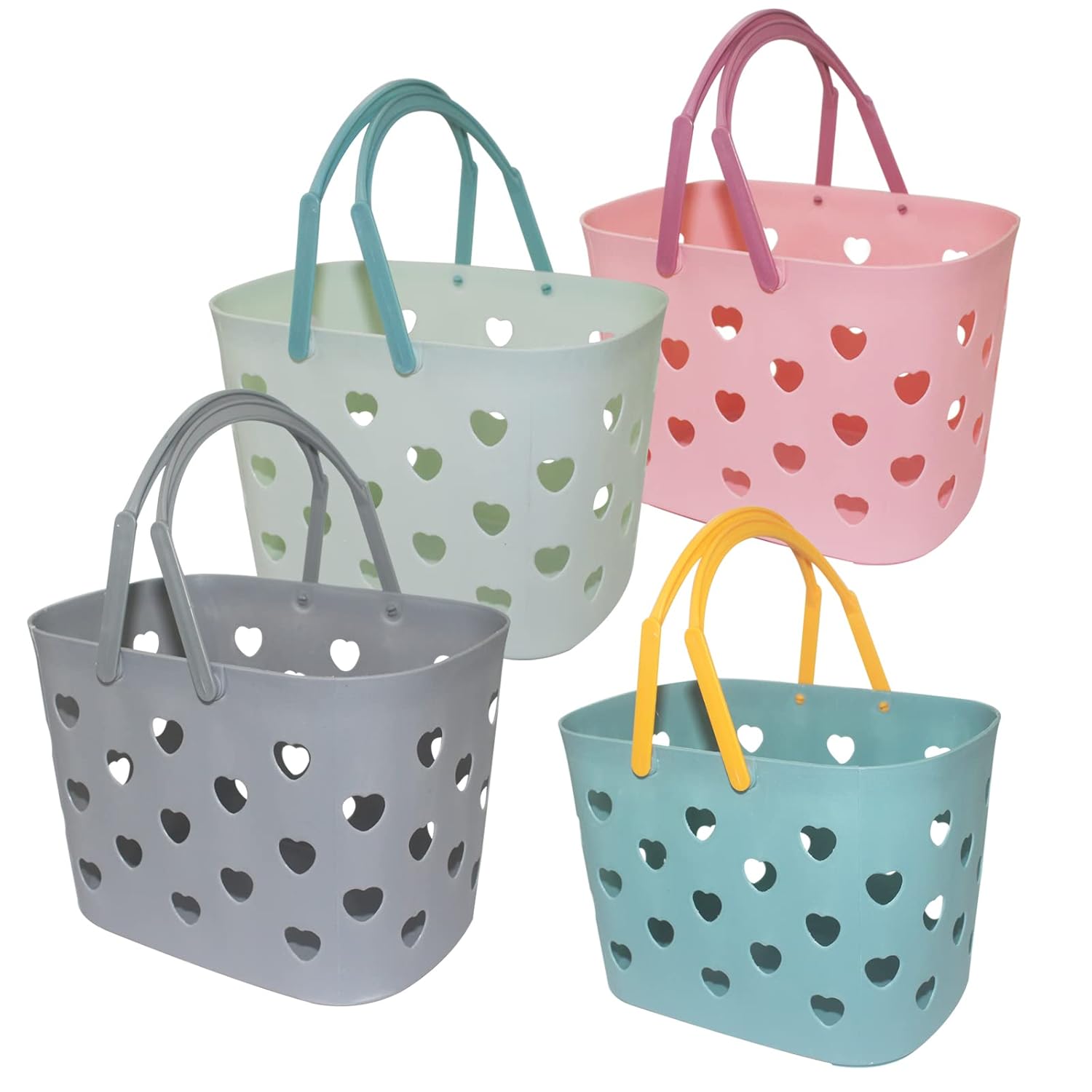 WeiMeet 4 Pieces Portable Shower Caddy Basket Bathroom Shower Organizer Basket Organizer Bin Plastic Storage Caddy Basket with