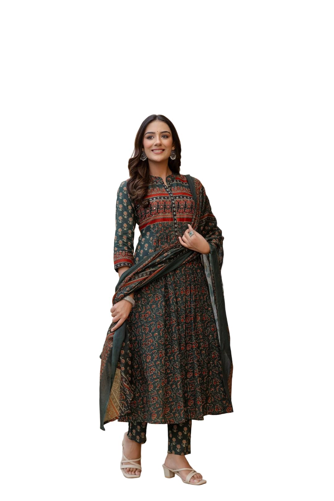 berrylicious Ethnic Printed A-line Kurta with Pant & coordinated Dupatta-picture-19