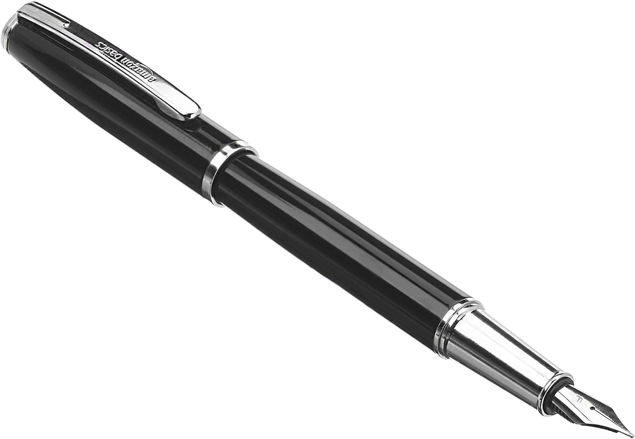 Amazon Basics Fountain Pen Fine Point with Refill, 1 Pack, Black Ink