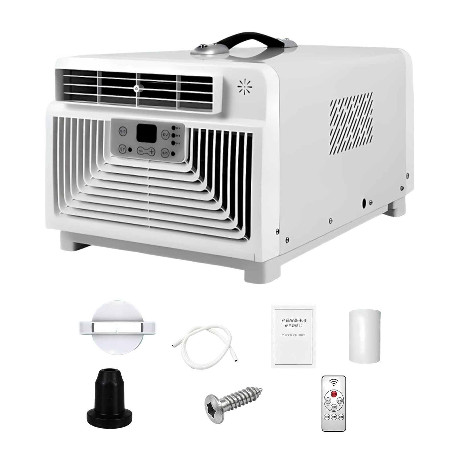 3400 BTU Aire Acondicionado Portátil con Calefacción, Pequeño Enfriador de Camping 300W con Compresor, Climatizador para Tienda, Remolque, Garaje, Espacio sin Ventanas, Silencioso