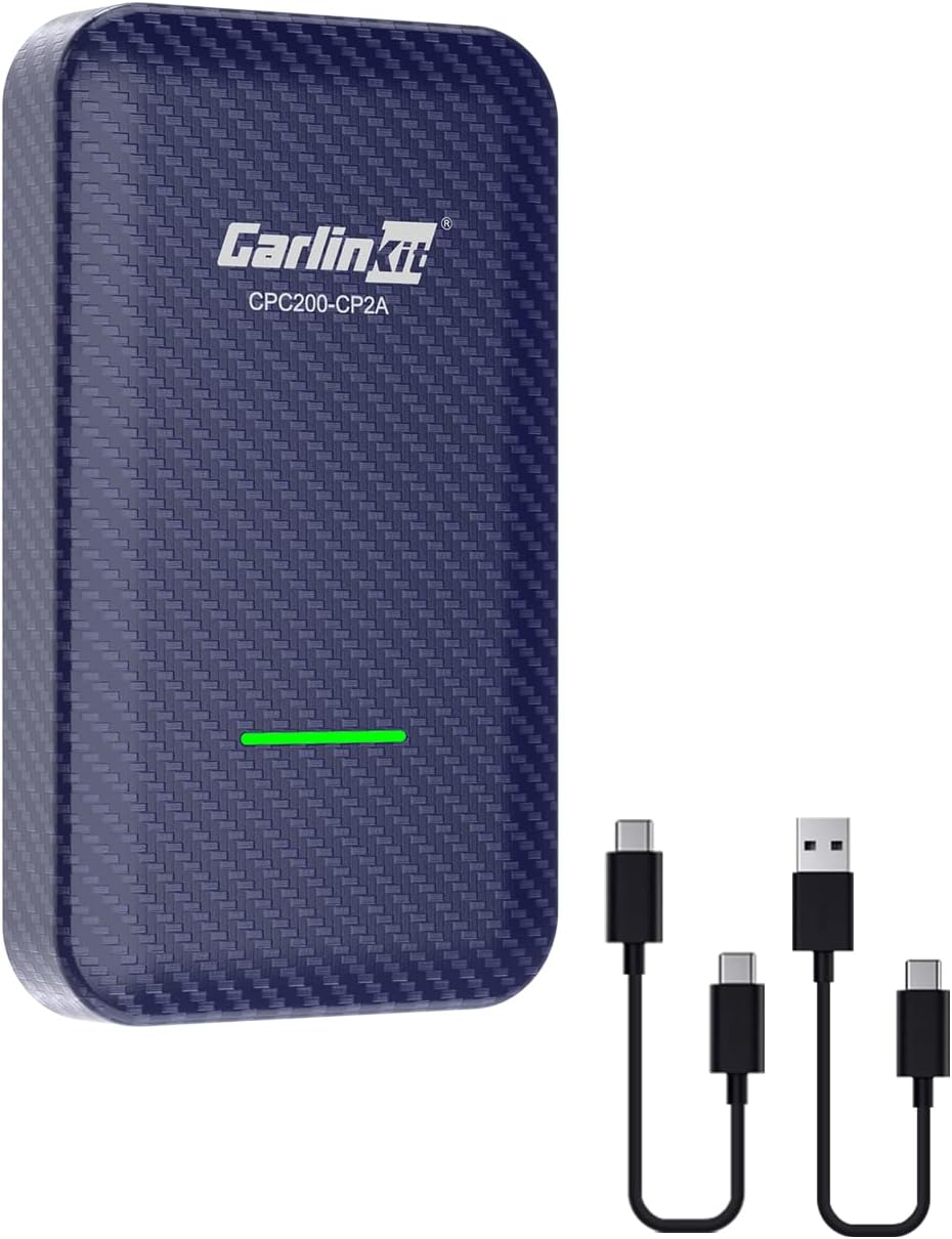 Carlinkit 4.0 Achieve Wireless CarPlay & Android Auto Adapter, 2 in 1 - Fit for Factory Wired CarPlay Cars from 2015 to Now, Plug & Play, No Latency, 10s Auto Connect After Set